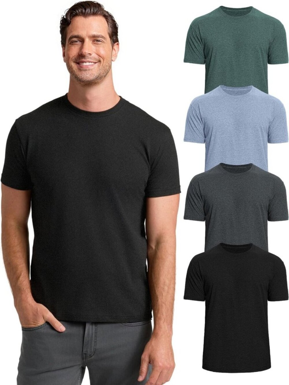 Fitted Men's Crew Neck T-Shirts | Athletic Basic Tees | Casual Everyday Wear